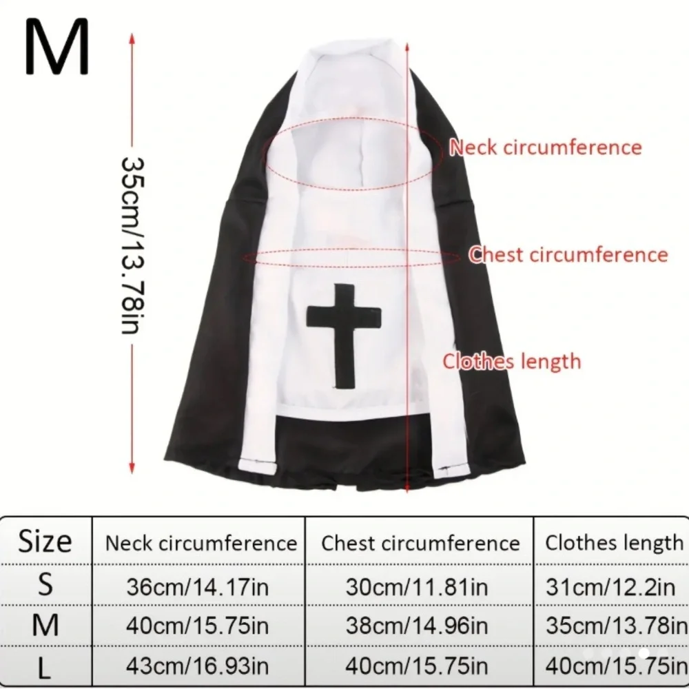 {NEW} Funny Pet Nun Costume for Cats & Small Dogs